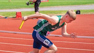 <p>Max has represented Ireland multiple times at u18, u20 and u23 levels in the 100m and 4x100m relay.</p> <p>Max has represented Ireland multiple times at u18, u20 and u23 levels in the 100m and 4x100m relay.</p>