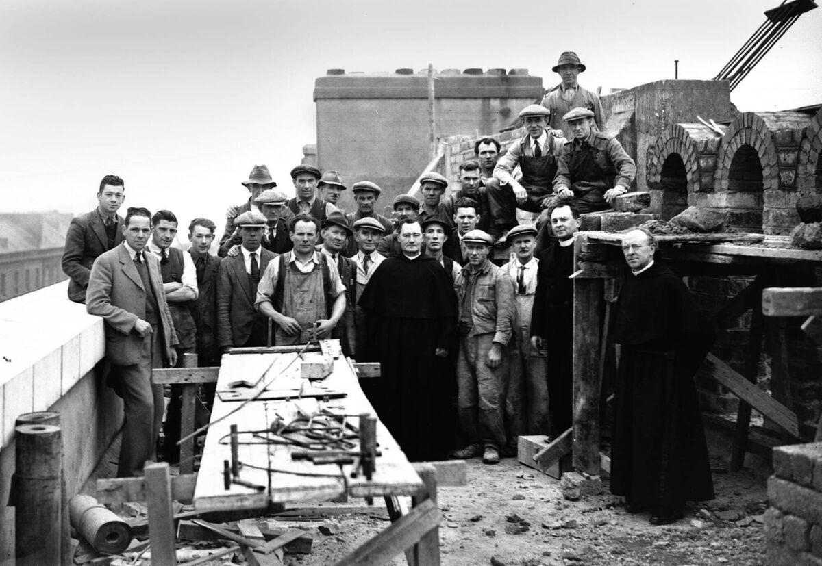 Work in progress at the St Augustine's Church on Washington Street, Cork city on March 20, 1943. Work in progress at the St Augustine's Church on Washington Street, Cork city on March 20, 1943.