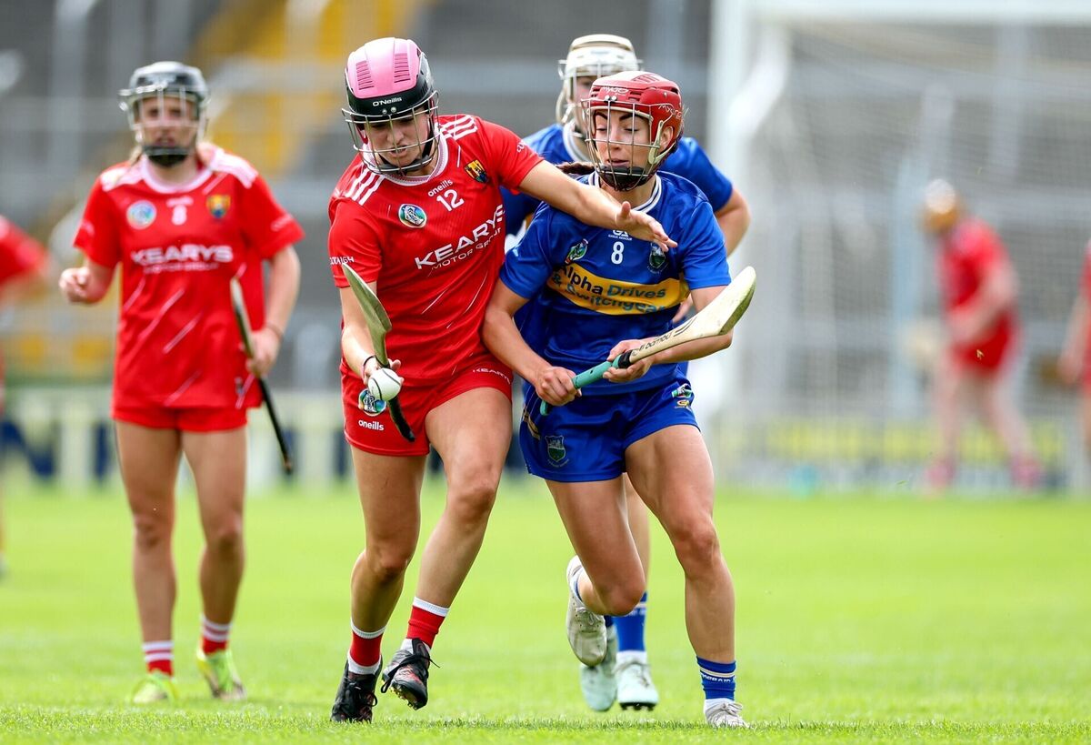 Cork's Emma Murphy is challenged by Tipperary's Karin Blair during their Glen Dimplex All-Ireland Senior Camogie Championship game at FBD Semple Stadium. Picture: INPHO/Dan Clohessy Cork's Emma Murphy is challenged by Tipperary's Karin Blair during their Glen Dimplex All-Ireland Senior Camogie Championship game at FBD Semple Stadium. Picture: INPHO/Dan Clohessy