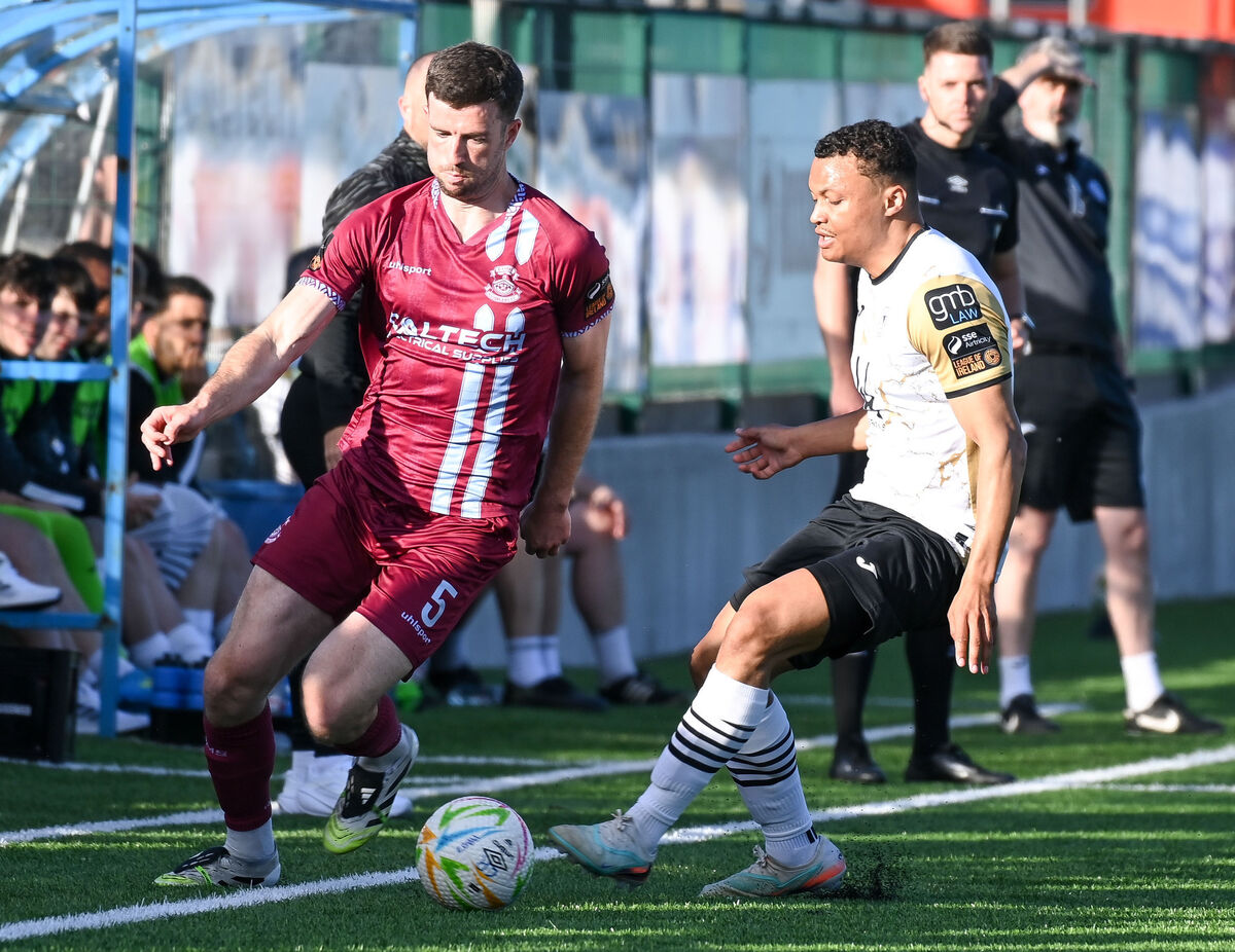 Cobh Ramblers' Brendan Frahill gets past Finn Harps' Oran Brogan during their SSE Airtricity League Division 1 clash at St Colman's Park. Cobh Ramblers' Brendan Frahill gets past Finn Harps' Oran Brogan during their SSE Airtricity League Division 1 clash at St Colman's Park.
