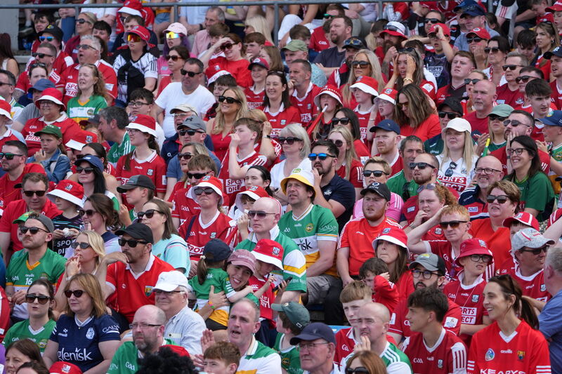 Cork fans in the stands at FBD Semple Stadium as they enjoyed the sunshine and Cork's comprehensive win over Offaly. Picture: Noel Sweeney Cork fans in the stands at FBD Semple Stadium as they enjoyed the sunshine and Cork's comprehensive win over Offaly. Picture: Noel Sweeney