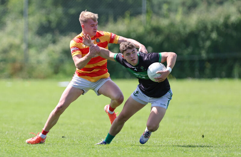 Neville O'Shea, Nemo Rangers, Richard O'Sullivan, Newcestown.  2026 McCarthy Insurance Group Division 1 Football League, Nemo Rangers V's Newcestown, at Trabeg, Cork.