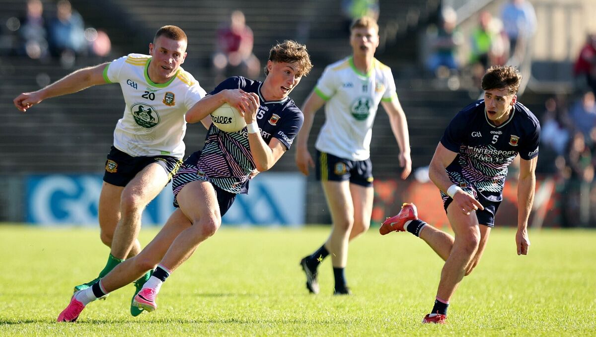 Mayo’s Kobe McDonald in action against Jack Flynn of Meath. Picture: Ryan Byrne/INPHO Mayo’s Kobe McDonald in action against Jack Flynn of Meath. Picture: Ryan Byrne/INPHO