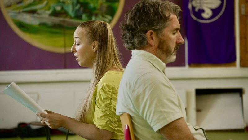 Emely Tenhagen as main character Maddie, with Rob J. Cogan, rehearsing for Bold. Emely Tenhagen as main character Maddie, with Rob J. Cogan, rehearsing for Bold.