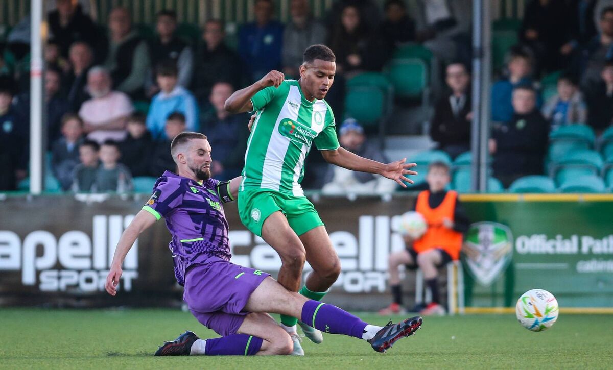 Cork City’s Fiacre Kelleher battles with Tyreik Sammy of Bray Picture: Evan Treacy/MEM Sport