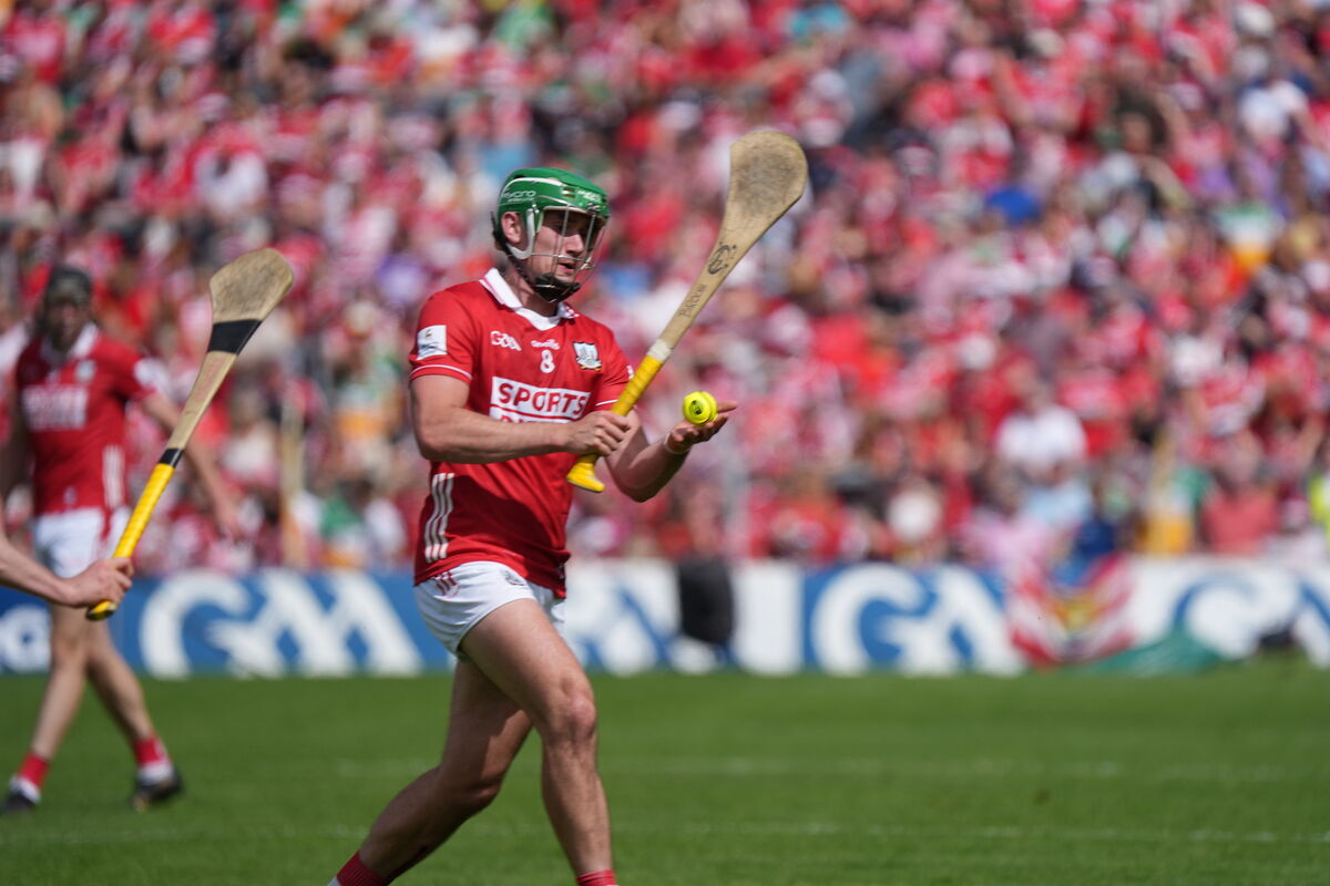 EFFECTIVE: Cork's Brian Roche shoots for a point in the first half against Offaly. Picture: Noel Sweeney