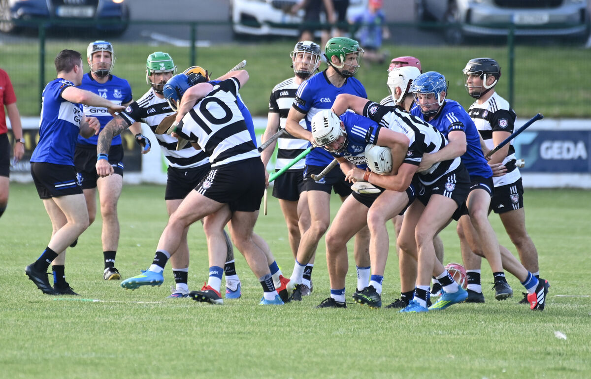 Tempers flare between Midleton and Sarsfields players during the first half. Picture: Eddie O'Hare Tempers flare between Midleton and Sarsfields players during the first half. Picture: Eddie O'Hare