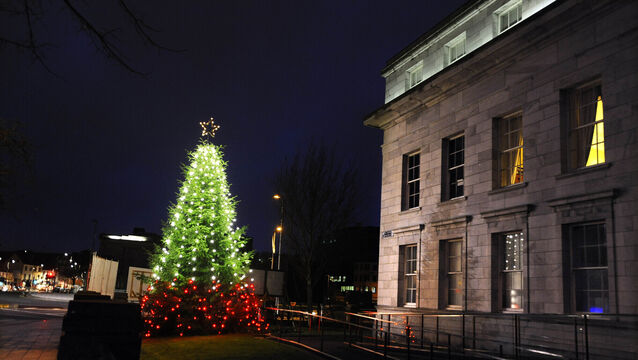 <p>A Christmas Tree at City Hall in 2015: Figures  show that a total of €229,642 has been spent by the City Council on festive trees since 2023. Picture: Denis Scannell</p>