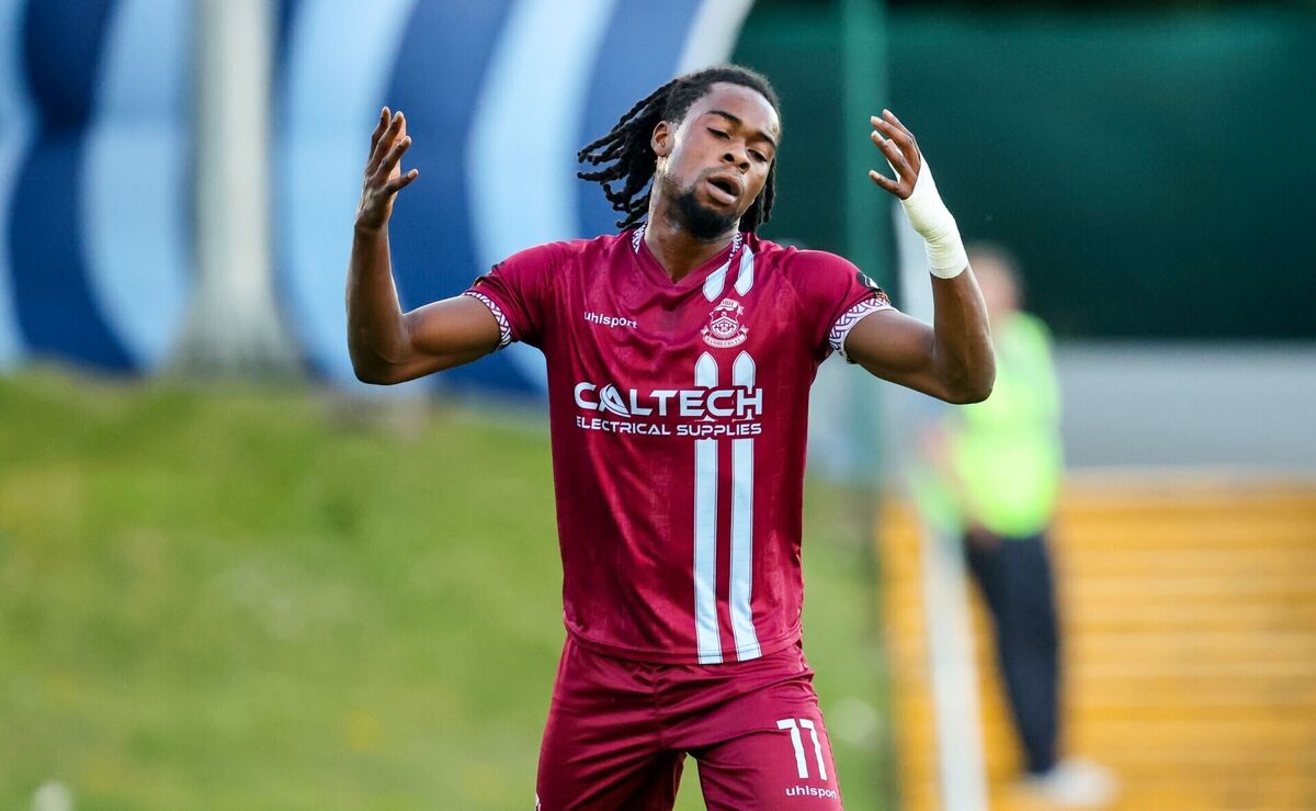 Cobh Ramblers' Anthony Adenopo reacts to a missed chance on goal. Picture: INPHO/Nick Elliott