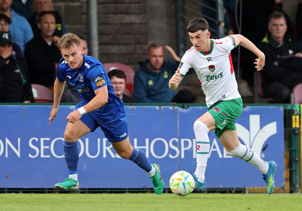 Cillian Murphy, Cork City, takes on Dean O'Shea, Bray Wanderers. Picture: Jim Coughlan. Cillian Murphy, Cork City, takes on Dean O'Shea, Bray Wanderers. Picture: Jim Coughlan.