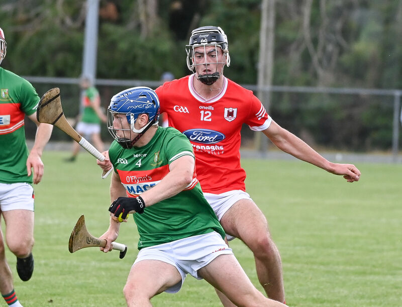  Fr O'Neill's Ryan Kenneally wins possession ahead of Charleville's Rob Carroll. Picture: David Keane.