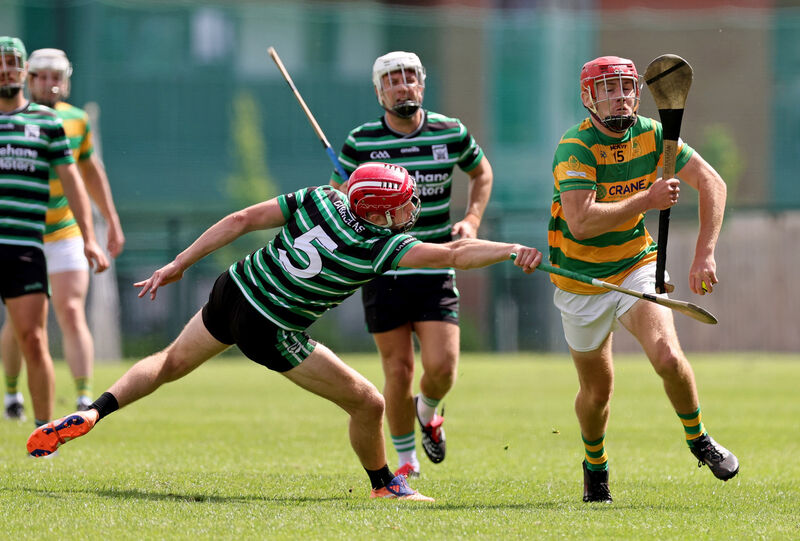  Ryan Sweeney of Blackrock looking to evade Eoin O'Flynn of Douglas. Picture Jim Coughlan