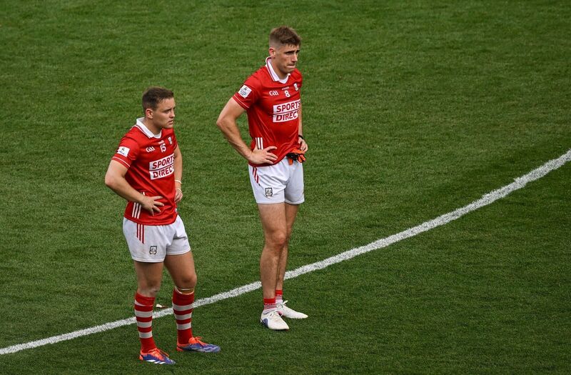 BARRED: Steven Sherlock and teammate Ian Maguire dejected after losing to Mayo on Saturday. Picture: Sam Barnes/Sportsfile