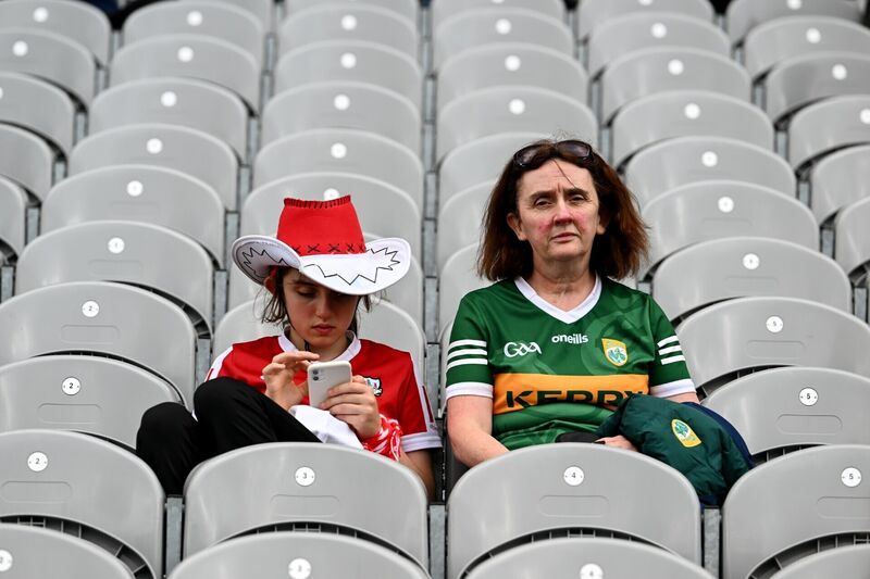 Mother and daughter, Amy, from Kanturk, and Margaret Ahern, origionally from Abbeydorne, in the Cusack Stand. Picture: Ray McManus/Sportsfile