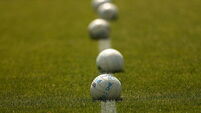 A view of footballs before the game 4/6/2023