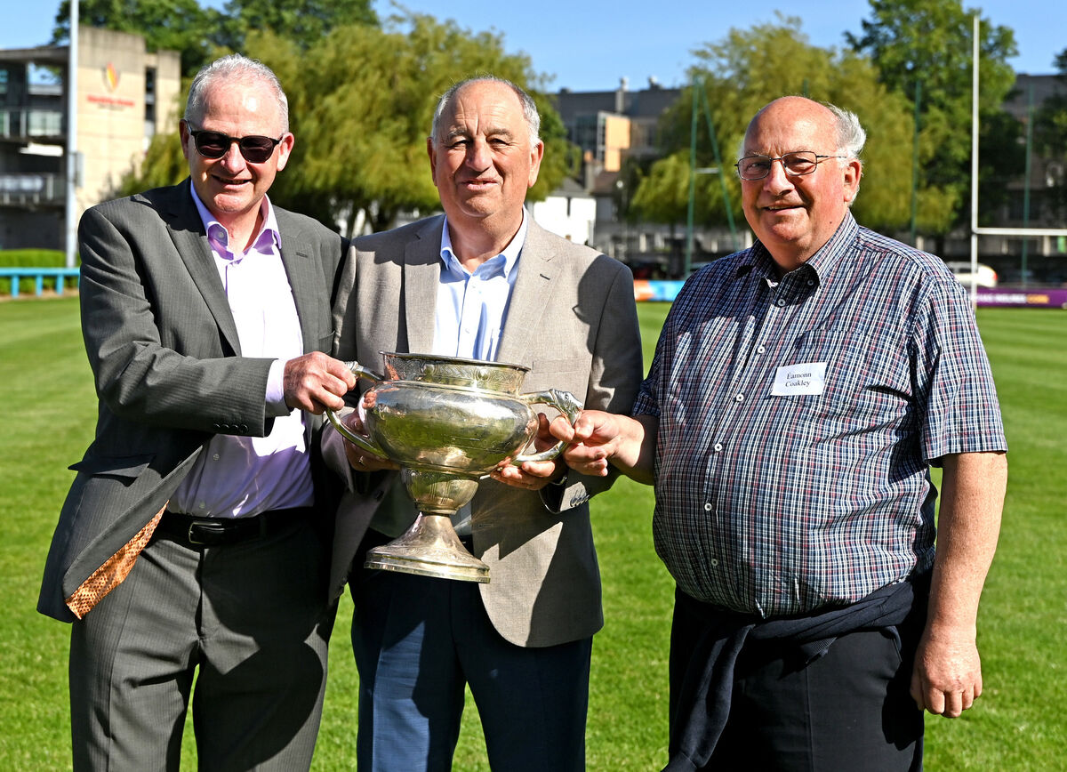 Pat Corbett, John Roche and Eamonn Coakley members of the UCC team celebrating the 50th anniversary of 1976 Fitzgibbon Cup win over Maynooth at a reception held at the Mardyke. Picture: Eddie O'Hare Pat Corbett, John Roche and Eamonn Coakley members of the UCC team celebrating the 50th anniversary of 1976 Fitzgibbon Cup win over Maynooth at a reception held at the Mardyke. Picture: Eddie O'Hare