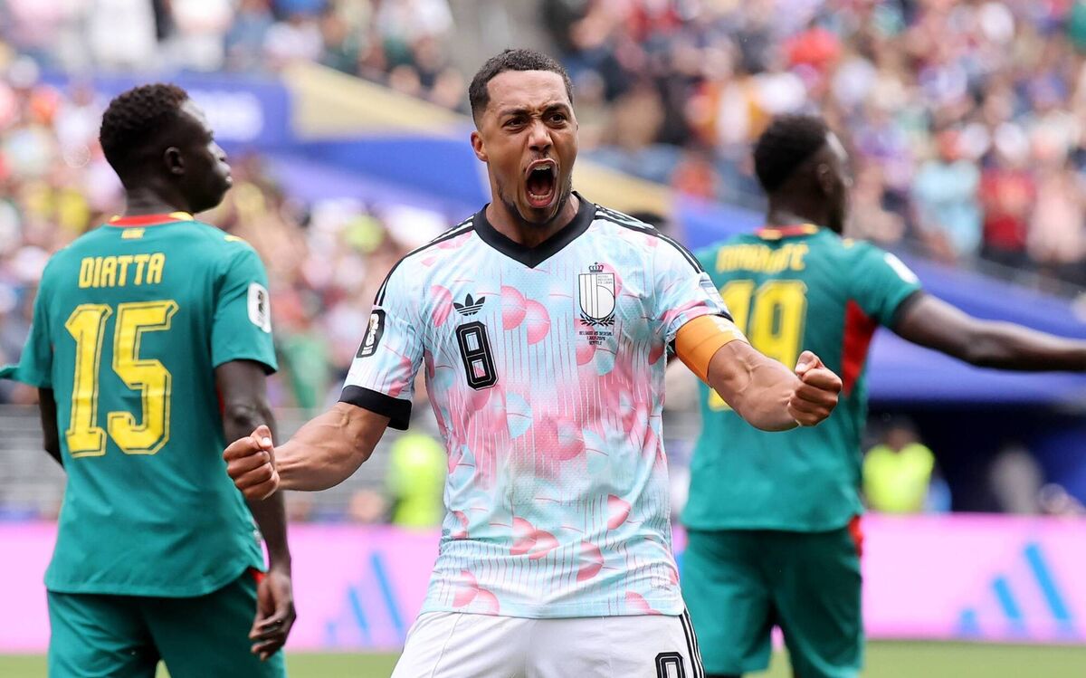 Youri Tielemans #8 of Belgium celebrates scoring his team's second goal during the Round of 32 match against Senegal at Seattle Stadium. Picture: Alex Grimm/Getty Images Youri Tielemans #8 of Belgium celebrates scoring his team's second goal during the Round of 32 match against Senegal at Seattle Stadium. Picture: Alex Grimm/Getty Images