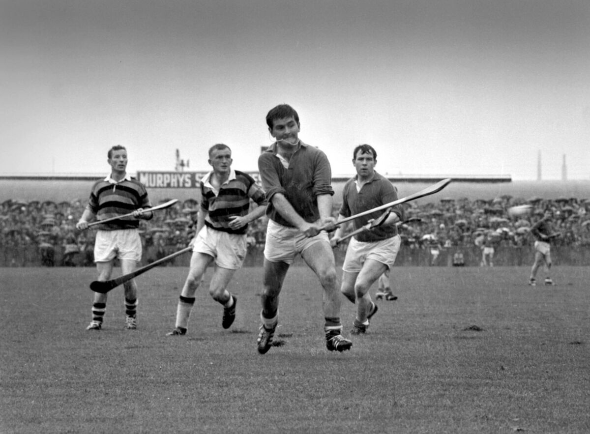 Charlie McCarthy shoots for goal for the Barrs against the Glen in 1967. Charlie McCarthy shoots for goal for the Barrs against the Glen in 1967.