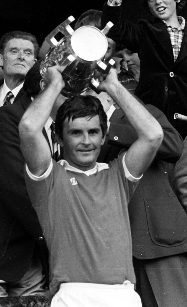 Charlie McCarthy lifting the Liam MacCarthy Cup. Charlie McCarthy lifting the Liam MacCarthy Cup.