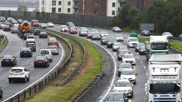<p>The incident, involving a van and a car, occurred in the eastbound lane of the N40 on Thursday afternoon. Picture: Larry Cummins</p>