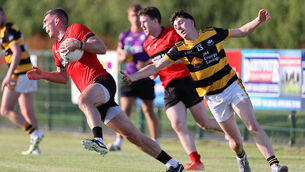 <p> Shane Beston, Mitchelstown, breaks away from Gavin Coleman, Canovee during their Division 5 Football League final at Grenagh. Picture: Jim Coughlan.</p> <p> Shane Beston, Mitchelstown, breaks away from Gavin Coleman, Canovee during their Division 5 Football League final at Grenagh. Picture: Jim Coughlan.</p>