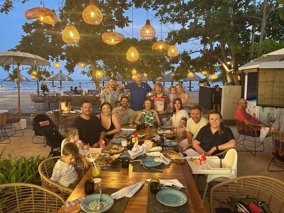 Claire Sheehan and family in Bali. Claire Sheehan and family in Bali.