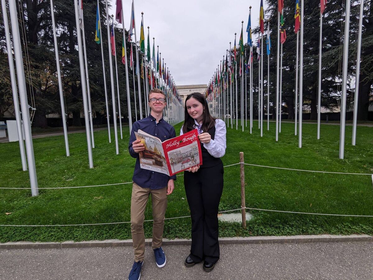 Esther Lennon with Oisín Redmond at the 5th Forum on Human Rights Democracy, and the Rule of Law with the Children's Rights International Network. Esther Lennon with Oisín Redmond at the 5th Forum on Human Rights Democracy, and the Rule of Law with the Children's Rights International Network.