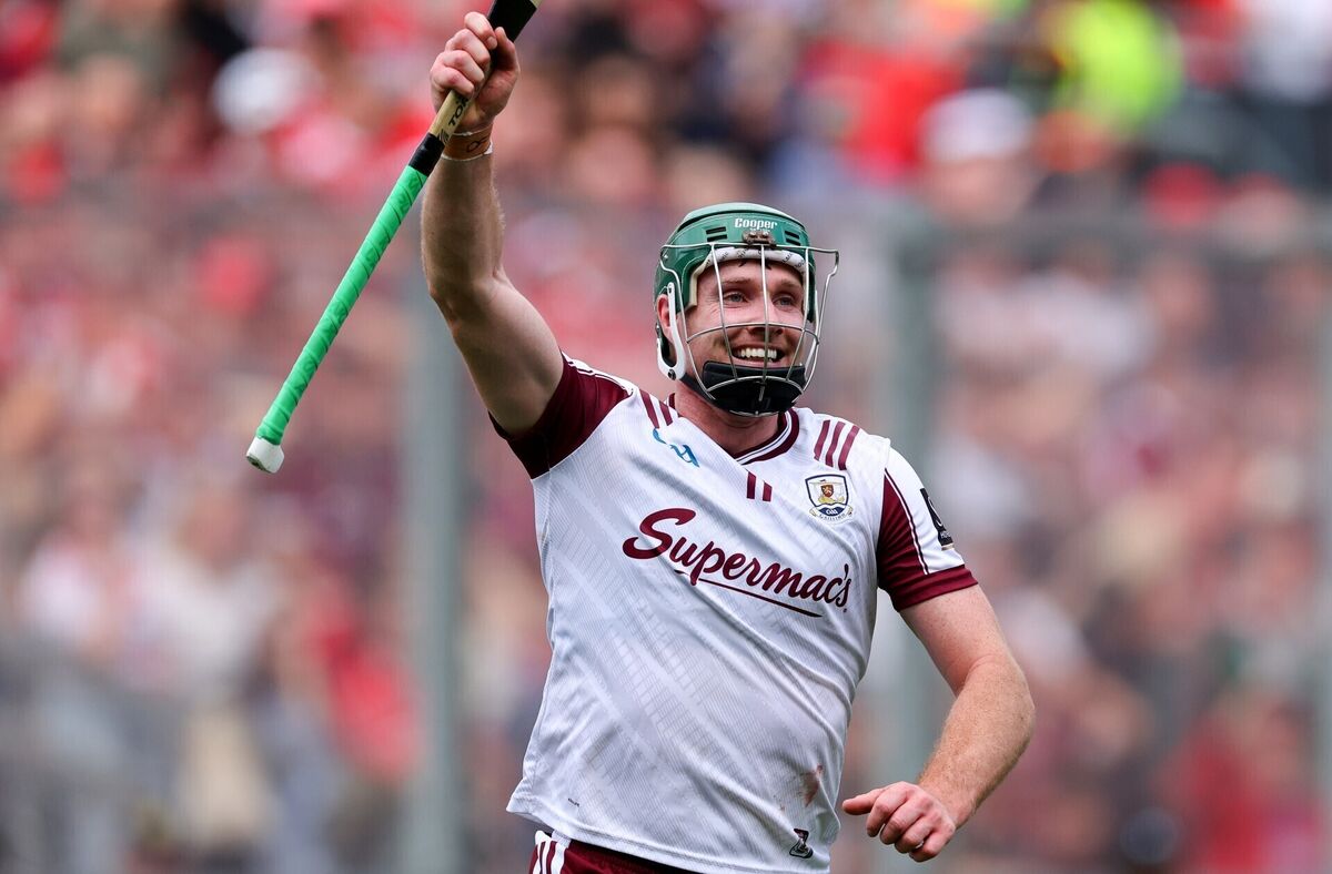 Galway's Cathal Mannion celebrates the final whistle. Picture: INPHO/Ryan Byrne