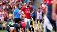Darragh Fitzgibbon dejected after receiving a red card 4/7/2026