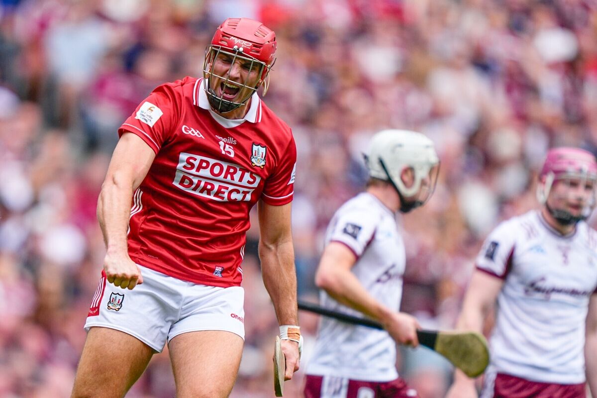 Brian Hayes of Cork celebrates a score. Picture: INPHO/James Lawlor