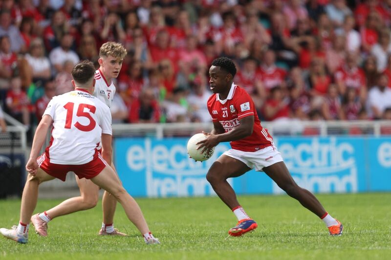 SUPERSUB: Gabriel Oronsaye made a massive impact off the bench as Cork rallied from nine points down to beat Tyrone. Picture: INPHO/Bryan Keane