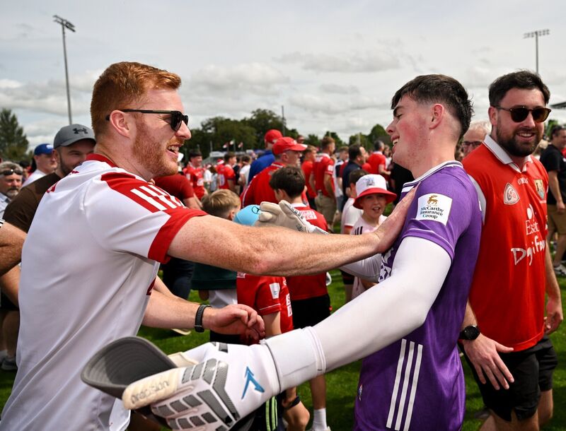 Cork goalkeeper Rory Twohig celebrates with supporters. Picture: Sam Barnes/Sportsfile Cork goalkeeper Rory Twohig celebrates with supporters. Picture: Sam Barnes/Sportsfile