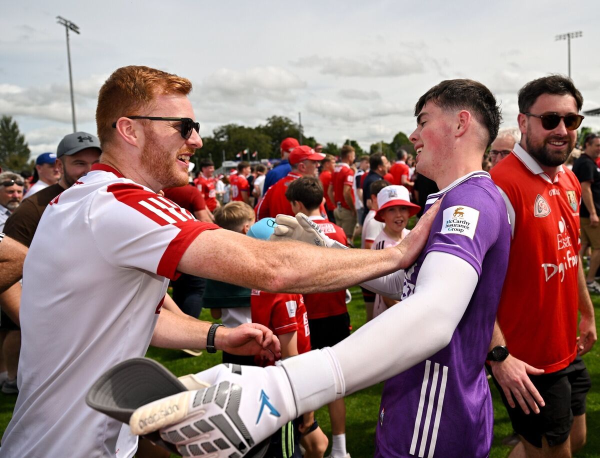 Cork goalkeeper Rory Twohig celebrates with supporters. Picture: Sam Barnes/Sportsfile Cork goalkeeper Rory Twohig celebrates with supporters. Picture: Sam Barnes/Sportsfile