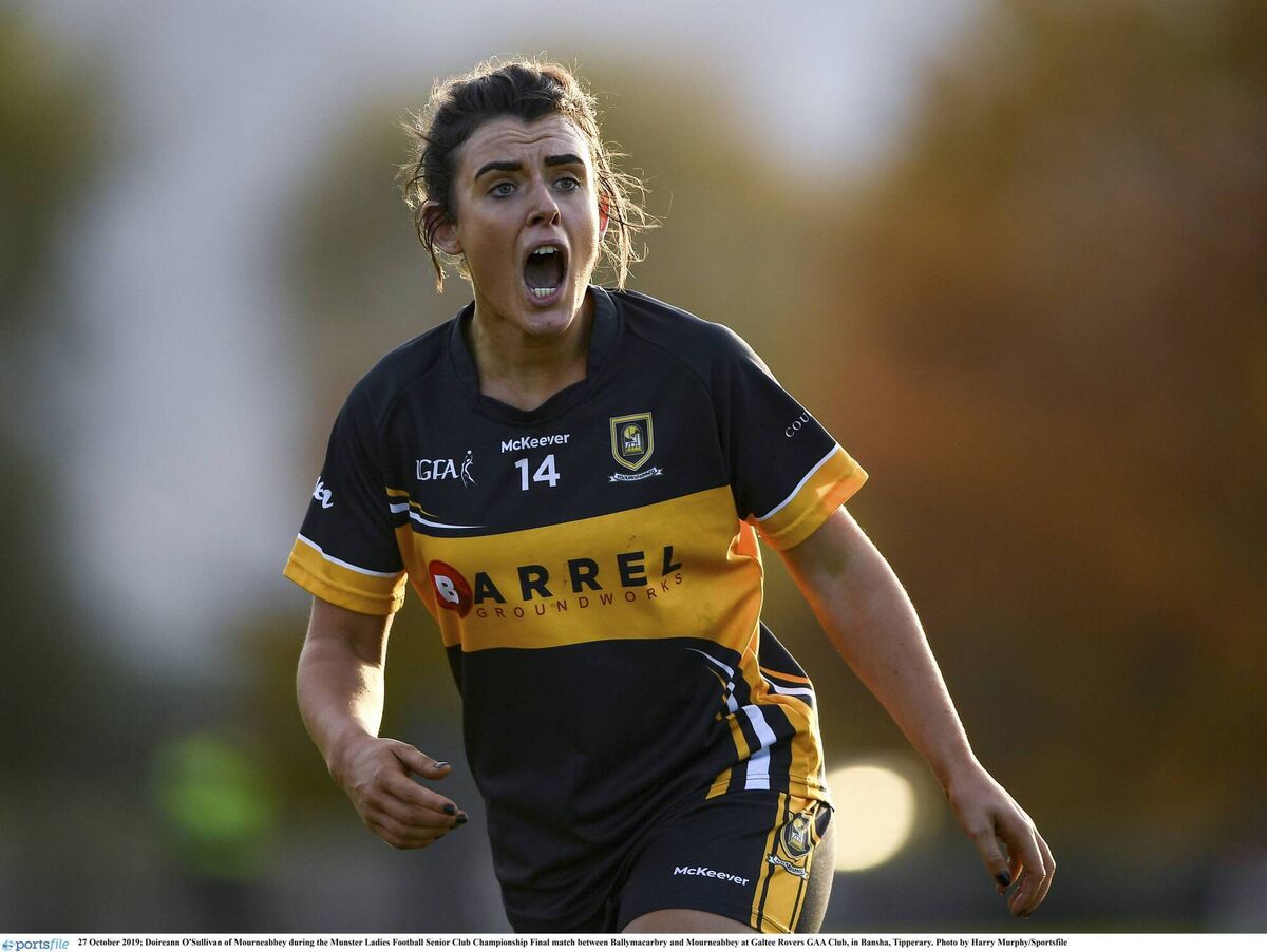 Doireann O'Sullivan scored 1-7 for her side in an impressive display against Aghada in their Cork Credit Unions Division One ladies football league final clash at MTU. Picture: Harry Murphy/Sportsfile Doireann O'Sullivan scored 1-7 for her side in an impressive display against Aghada in their Cork Credit Unions Division One ladies football league final clash at MTU. Picture: Harry Murphy/Sportsfile