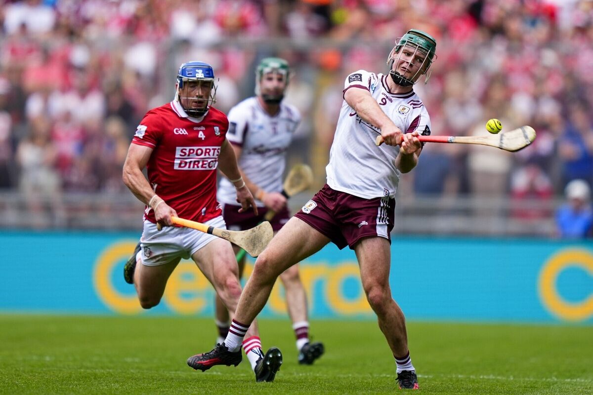 Galway wing-back Ronan Glennon scores one of his three points. Picture: Inpho/James Lawlor Galway wing-back Ronan Glennon scores one of his three points. Picture: Inpho/James Lawlor