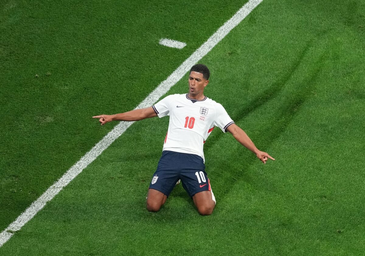 England's Jude Bellingham celebrates scoring the side's second goal of the game during the FIFA World Cup Round of 16 match at Mexico City Stadium, Mexico. Picture: Martin Rickett/PA Wire England's Jude Bellingham celebrates scoring the side's second goal of the game during the FIFA World Cup Round of 16 match at Mexico City Stadium, Mexico. Picture: Martin Rickett/PA Wire