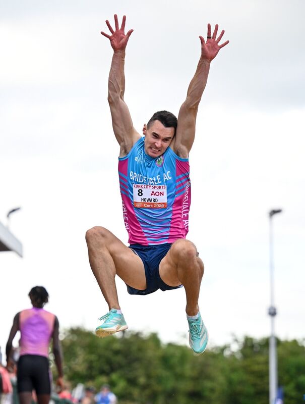 Shane Howard of Ireland competes in the AON Men's Long Jump. Picture: Sam Barnes/Sportsfile Shane Howard of Ireland competes in the AON Men's Long Jump. Picture: Sam Barnes/Sportsfile