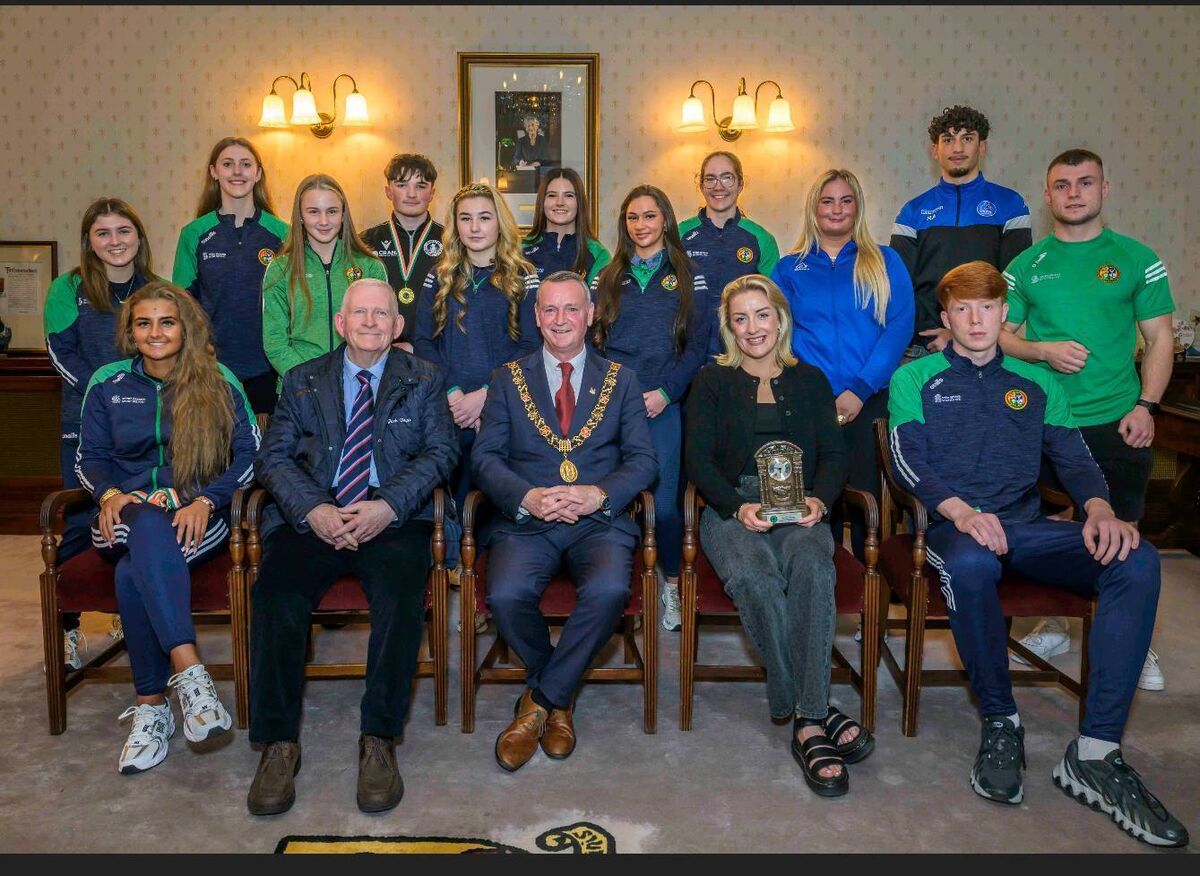 Cork Boxing: Cork County Boxing Board president Michael O'Brien , Lord Mayor Fergal Dennehy and Christina Desmond with Cork's international boxers from the previous two seasons.
