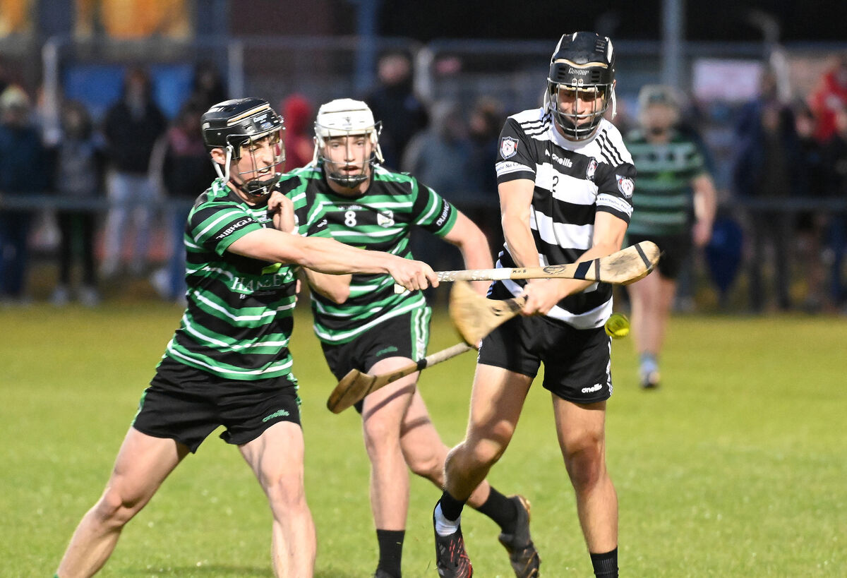 Midleton's  Braden Dunlea has his shot blocked down by  Douglas's Mark O'Brien during the Rebel Óg Premier 1 MHC semi final at The Mardyke last year Picture: Eddie O'Hare