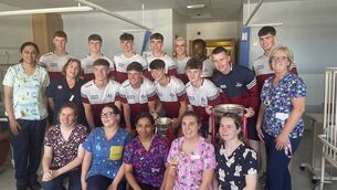 <p>The Cork minor football team visited CUH on Thursday. Picture: Max Ricken</p> <p>The Cork minor football team visited CUH on Thursday. Picture: Max Ricken</p>