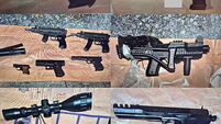 Machine guns, pistols and drugs seized in operation targeting organised crime