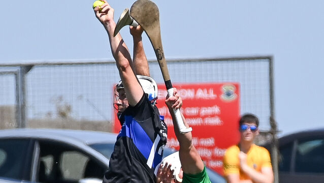 <p> Sarsfields' Cian McCarthy goes high to win possession ahead of Aghada's Kyle O'Shea during their Division 6 Hurling League final in Cobh. Picture: David Keane.</p> <p> Sarsfields' Cian McCarthy goes high to win possession ahead of Aghada's Kyle O'Shea during their Division 6 Hurling League final in Cobh. Picture: David Keane.</p>