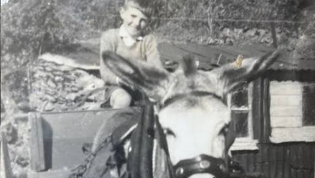 <p>Micheál Kenefick on the family donkey in Whitegate</p> <p>Micheál Kenefick on the family donkey in Whitegate</p>