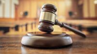 Judges gavel in courtroom legal trial and law background