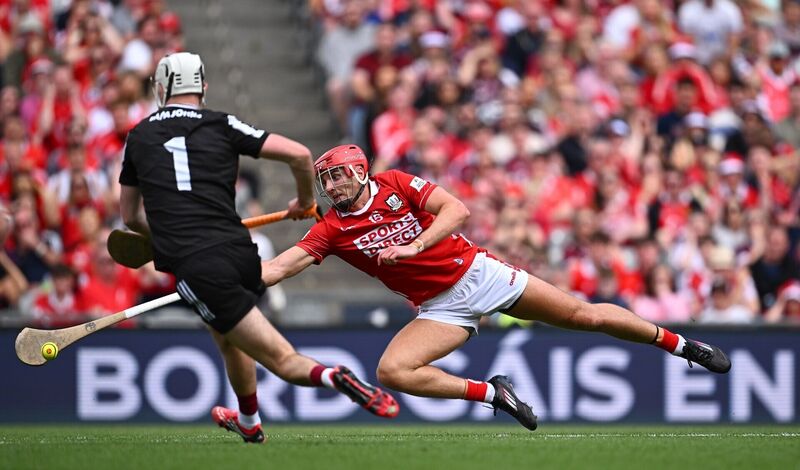 Brian Hayes of Cork attempts to keep the sliotar in play against Galway. Picture: Seb Daly/Sportsfile Brian Hayes of Cork attempts to keep the sliotar in play against Galway. Picture: Seb Daly/Sportsfile