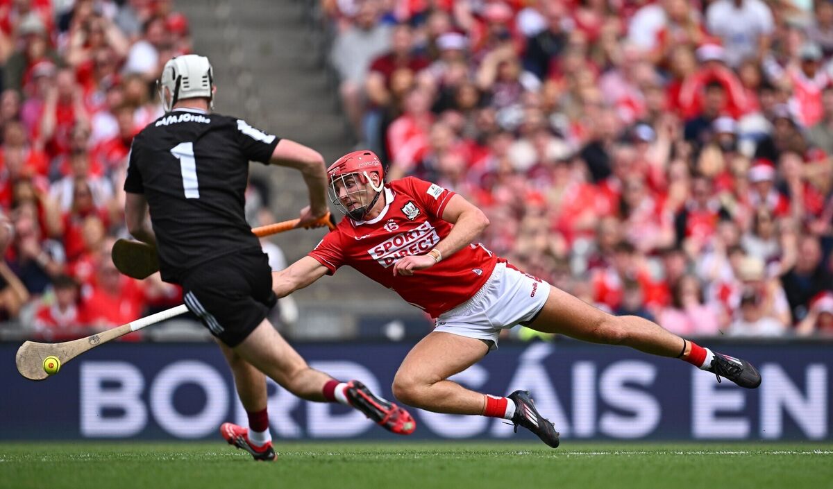 Brian Hayes of Cork attempts to keep the sliotar in play against Galway. Picture: Seb Daly/Sportsfile Brian Hayes of Cork attempts to keep the sliotar in play against Galway. Picture: Seb Daly/Sportsfile