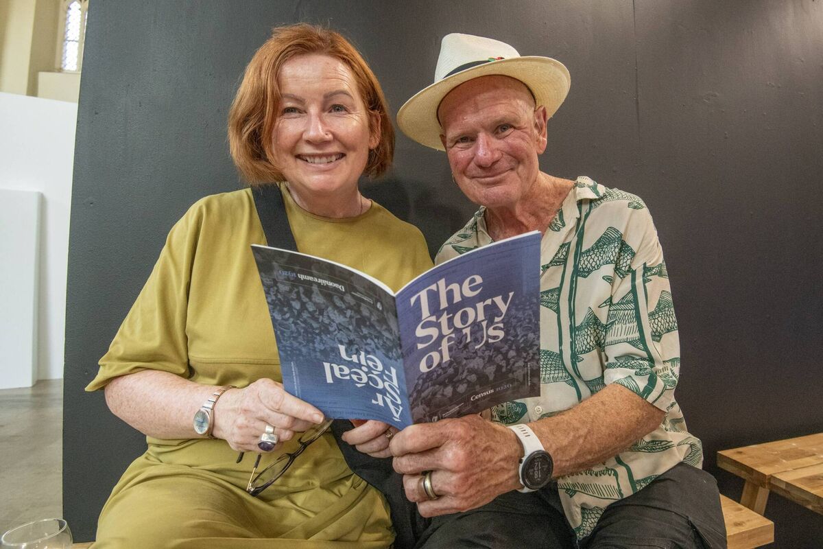 Carol Quinn (archivist, IDL) and Harry Moore (artist).