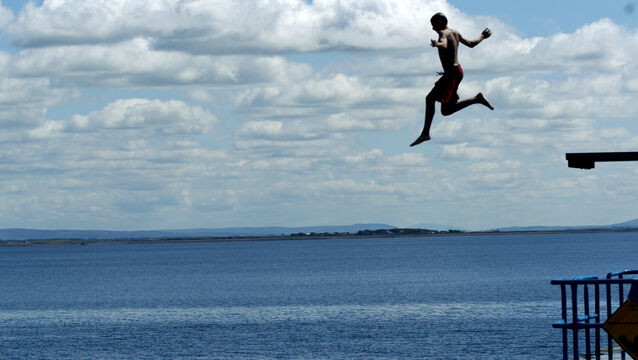 <p>Marie O’Regan and her family visited Salthill during their stay in Galway. Picture: Reg Gordon</p>