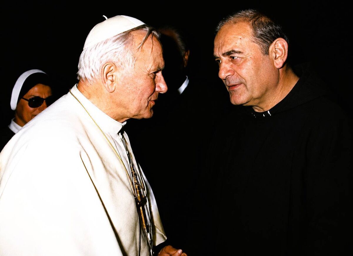 Fr Charles Hussey meeting Pope John Paul II in 1982 Fr Charles Hussey meeting Pope John Paul II in 1982