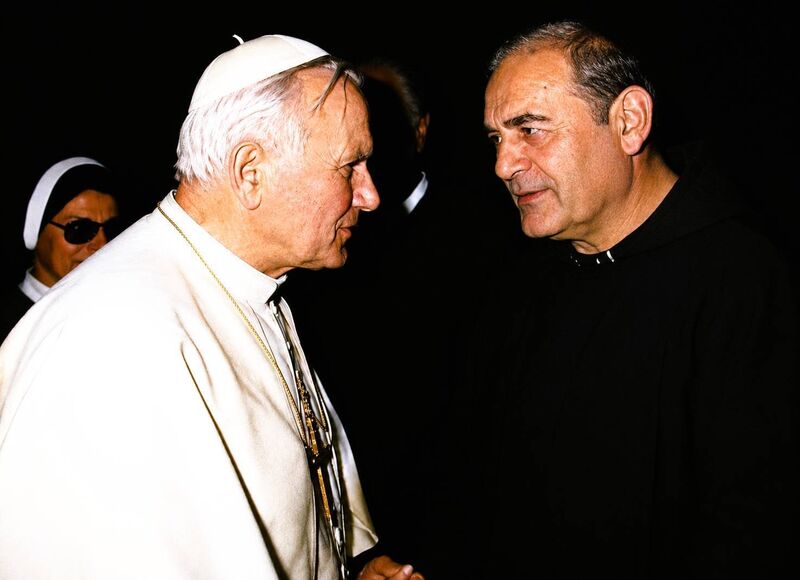 Fr Charles Hussey meeting Pope John Paul II in 1982 Fr Charles Hussey meeting Pope John Paul II in 1982